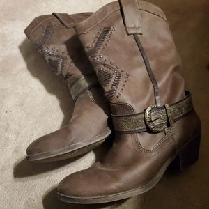 Brown cowboy boots